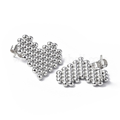Orecchini a forma di cuore in acciaio inossidabile 304 anti-ossidazione per donna&nbsp;STAS-B034-17P