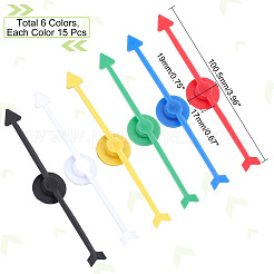 90 Stück 6 Farben Kunststoff-Spinning-Zeiger&nbsp;AJEW-CA0002-05