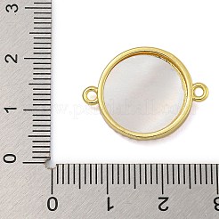 Gestellbeschichtung Messing Mikropflaster bunt Zirkonia flach rund Verbinder Charms&nbsp;KK-I718-47G-05