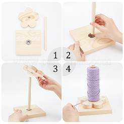 Pflaumenblüten-Garnspinner aus Holz&nbsp;TOOL-WH0127-39B