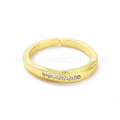 Bague de manchette ouverte en zircone cubique transparente&nbsp;RJEW-H127-05G