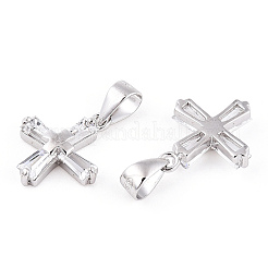 Rhodinierte 925 Sterling Silber Pavé Anhänger mit klaren Zirkonia&nbsp;STER-T007-39P