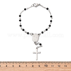 Braccialetti rosario perline di vetro&nbsp;BJEW-A032-04P-01