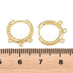 Fornituras del pendiente de aro huggie de latón&nbsp;KK-H292-37G-01