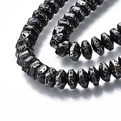 Galvanisierte natürliche Lavasteinperlenstränge&nbsp;G-T114-66