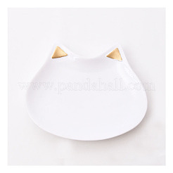 Simpatico piatto per gioielli in ceramica con testa di gatto&nbsp;PW-WG37703-01