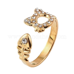 Offene Manschettenringe aus Edelstahl 304 und Kristallstrass.&nbsp;RB-G001-03G-01