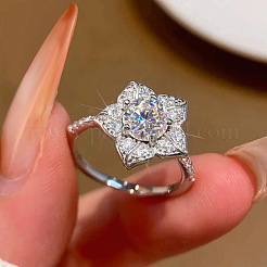 Messing Micro Pave klare Zirkonia Fingerringe&nbsp;WGB381F-01