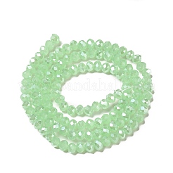 Galvanisieren Sie nachgemachte Jade-Glasrondellperlenstränge&nbsp;EGLA-F050B-02AB