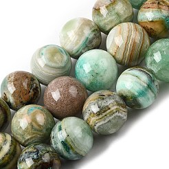 Natürliche grüne Linie Jaspis Perlenstränge&nbsp;G-L639-A01-10mm