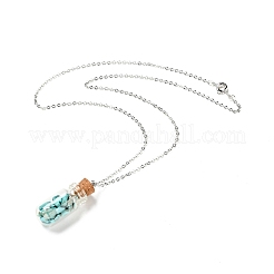 3pcs 3 Arten Glas-Wunschflasche-Anhänger-Halsketten&nbsp;NJEW-FS0001-02