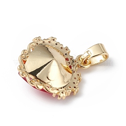 Colgantes de circonio cúbico transparente micro pavé de latón chapado en oro real de 18k&nbsp;KK-C015-05G-02