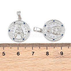Pendentifs en laiton sertis de micro-pavés de zircon cubique bleu marine&nbsp;CU-CBABDE1-01P