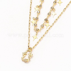 Ensembles de colliers à pendentif étoile et fille&nbsp;NJEW-JN03137-04