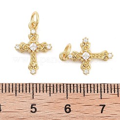 Pendenti in zirconia cubica micro pavé in ottone placcato a croce&nbsp;KK-G512-29G