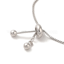 Braccialetti con cursore in argento sterling placcato rodio con 925 vero platino&nbsp;BJEW-P303-08P-01
