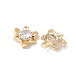 Pendenti in zirconi cubici trasparenti in micro pavè di ottone&nbsp;KK-Q031-15G