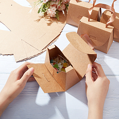 Faltbare Geschenkbox für Süßigkeiten aus Kraftpapier&nbsp;CON-WH0094-24B