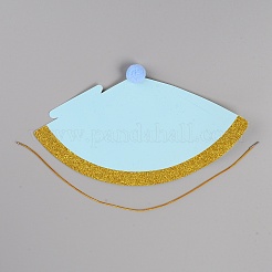 Partyhüte aus Papier mit Pompon&nbsp;LS-AJEW-WH0223-06A