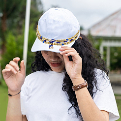 7 catenella per cappelli in argilla polimerica e acrilico fatta a mano&nbsp;HJEW-OC00359