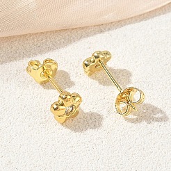 Orecchini a bottone in ottone con pavé di zirconi cubici&nbsp;KK-CBA98BA-21G