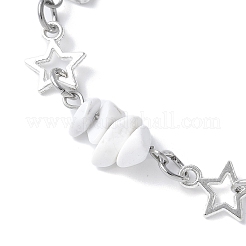 Natürliche Howlith-Chip-Gliederarmbänder&nbsp;BJEW-JB11592-01