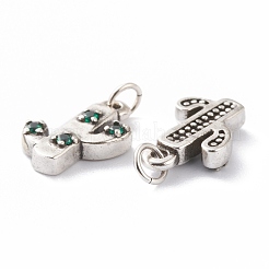 Messing Mikropflaster grün Zirkonia Charms&nbsp;ZIRC-A016-07AS