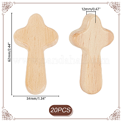 20 Stück Holzkreuz-Wandornamente&nbsp;AJEW-GA0007-33
