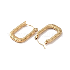 Orecchini a cerchio in acciaio inossidabile 201 con motivo rettangolare texture per donna&nbsp;EJEW-G385-40G