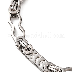 Bracciali a catena bizantina in acciaio inossidabile 201 resistenti all'ossidazione&nbsp;BJEW-B078-94P