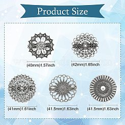 5 pince à foulard en alliage de zinc à 5 styles pour foulards&nbsp;JEWB-CJ0003-41