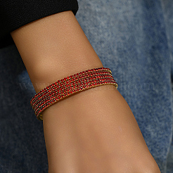 Véritables bracelets multicouches en laiton plaqué or 18 carat&nbsp;RM1445-6