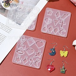 DIY-Silikonformen für Charm-Anhänger mit gemischten Formen zur Herstellung von DIY-Ohrringen&nbsp;DIY-YW0009-42
