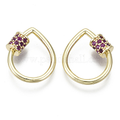 Charms in ottone con micro pavé di zirconi e moschettone a vite&nbsp;KK-R136-069B-NF