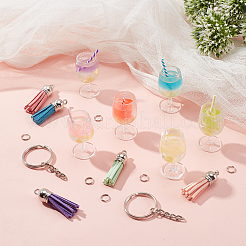DIY-Sets zum Herstellen von Schlüsselanhängern mit Fruchtsaft-Imitat&nbsp;DIY-SC0018-66