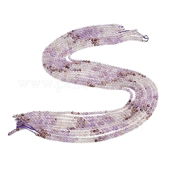 Natürliche violette Phantomquarz-Perlenstränge aus violettem Lodolith&nbsp;G-B175-D07-3mm