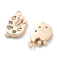Latón micro pavimenta claro cubic zirconia encantos&nbsp;KK-M102-48G
