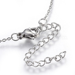 Colliers avec pendentif en acier inoxydable 304 et zircone cubique&nbsp;NJEW-O108-13P
