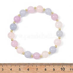 Pulseras elásticas con cuentas de aguamarina natural&nbsp;BJEW-JB13783