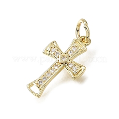 Pendentifs en laiton de Pâques sertis de micro-pavés de zircone cubique transparente&nbsp;CU-L001-15G-03