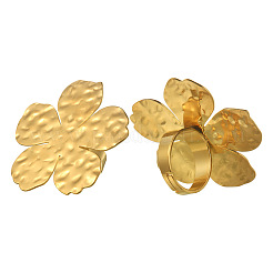 Anillos abiertos de acero inoxidable 304 texturizado para mujer.&nbsp;WG51114-01
