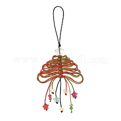 Pendentif décoratif en verre et nylon tressé&nbsp;HJEW-TA00490