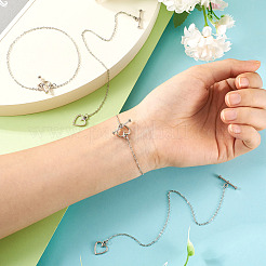 Messing-Herzgliederkettenarmbänder&nbsp;BJEW-TAC0027
