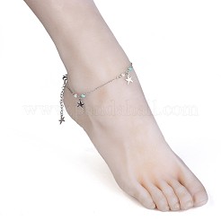 Fußkettchen mit Charms aus Edelstahl 304&nbsp;AJEW-AN00265-01