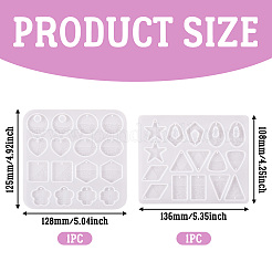 2 pieza de moldes de silicona para colgantes geométricos de diy de 2 estilos&nbsp;SIMO-TA0001-09