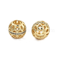 Messing Mikro ebnen Zirkonia European Beads&nbsp;KK-Q006-46G