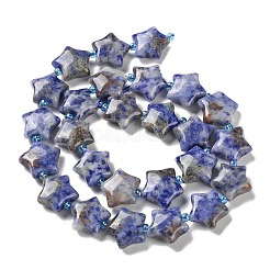 Natürliche blaue Fleck Jaspis Perlen Stränge&nbsp;G-NH0005-002