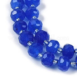 Brins de perles d'agate bleue naturelle (teintes et chauffées)&nbsp;G-H057-A14-02