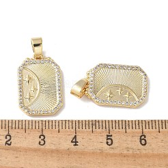 Pendenti in zirconi cubici trasparenti in micro pavè di ottone&nbsp;KK-Q031-27G