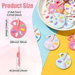 30pcs 6 couleurs pendentifs en résine opaque&nbsp;CRES-CJ0001-90